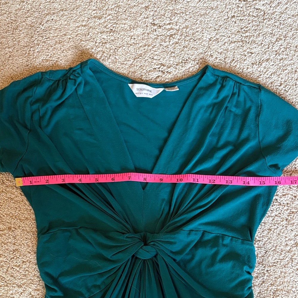 Seraphine Teal Midi Dress with knot — maternity and postpartum! - Picture 10 of 11